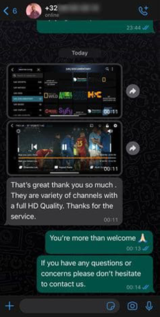 Customer review of NetivoTV HD streaming quality