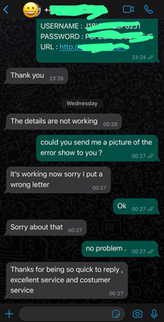 Customer feedback about NetivoTV support on WhatsApp